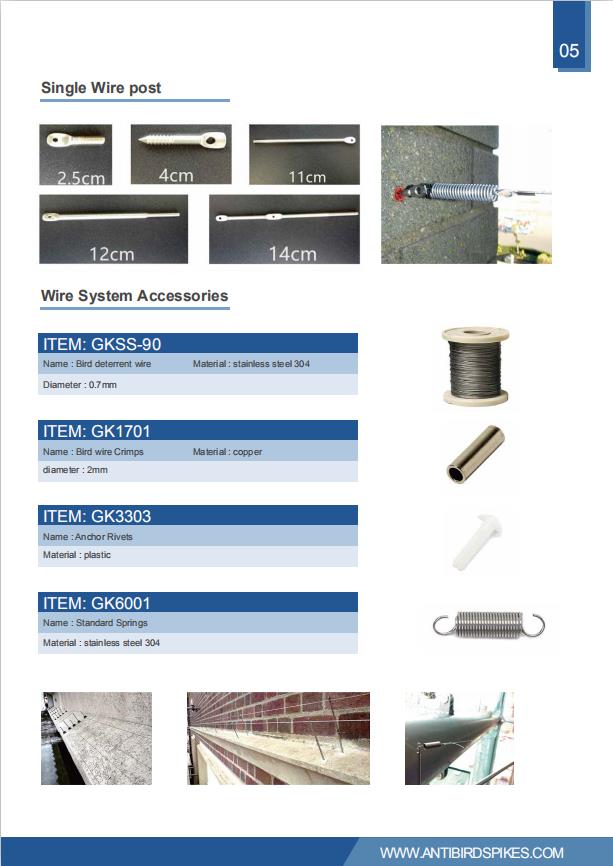 Bird Wire System include post and wire catalogs