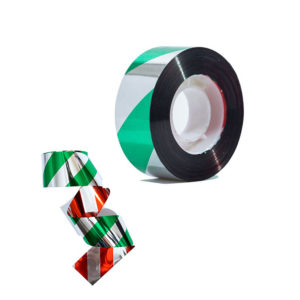 green and red bird deterrent tape